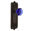 Cobalt Crystal Waldorf Interior Mortise Door Knob with Egg & Dart Long Plate-894468962-894468893
