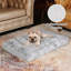 Grand lit pour cage de chien - Coussin en peluche imperméable avec housse amovible lavable, tapis de chenil en fausse fourrure douce et confortable, gris foncé