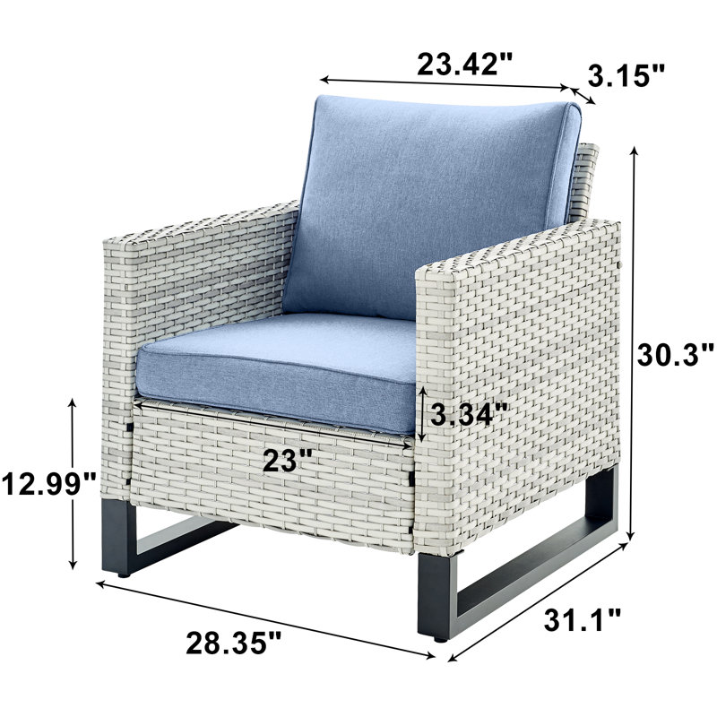 Ingvald Outdoor Lounge Chair, Baby Blue