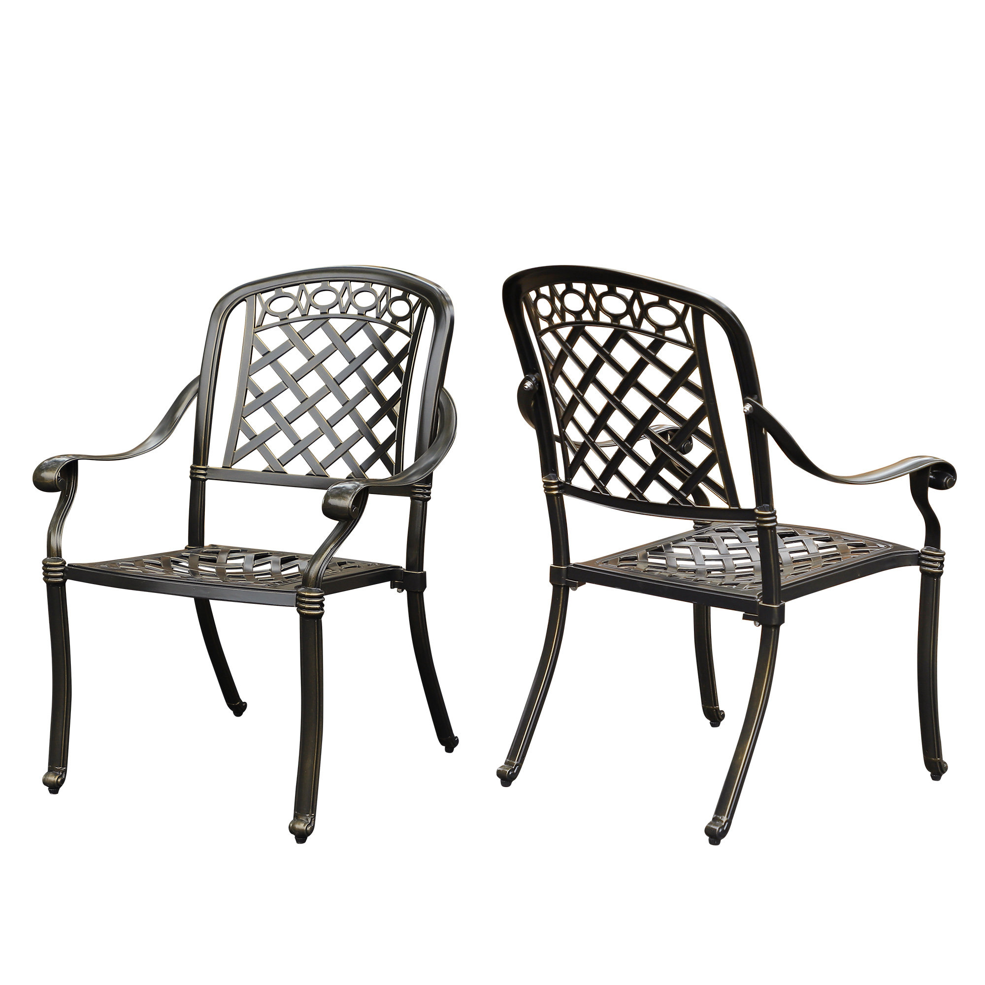 Astoria Grand Bhavik Metal Outdoor Stackable Dining Armchair | Wayfair