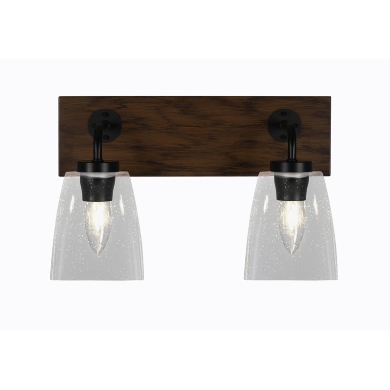 Barre d'éclairage de salle de bain Oxbridge, Transparent, Noir mat/brun