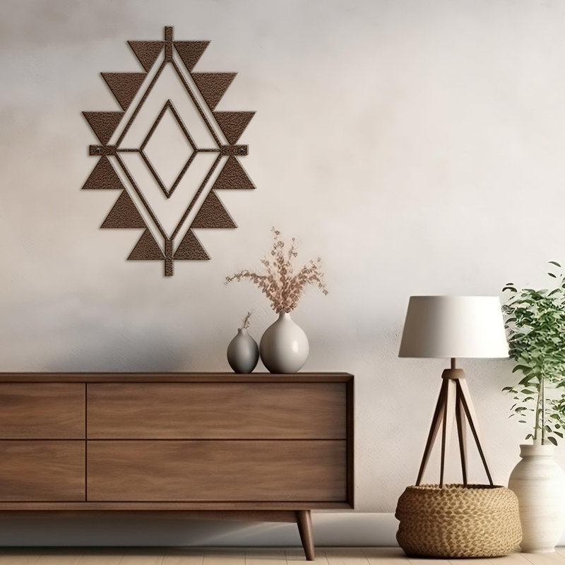 Décoration murale en métal, Bronze, H 36 po x l 18 po x P 0,05 po