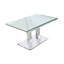 Table de salle à manger en métal et verre avec base à piédestal double, chrome