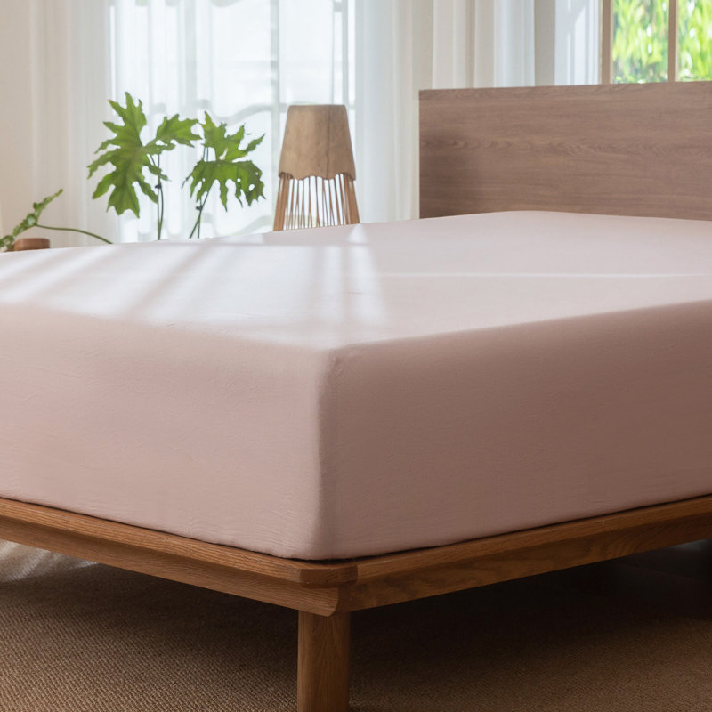 Drap-housse MooMee , Grand lit , Rose grisâtre