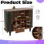 Armoire à boissons alcoolisées et à café avec 6 supports à vin, 3 porte-verres et rangement caché-129059917