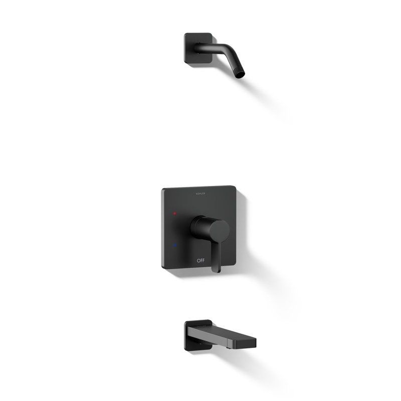 Parallel Bath and Shower Trim Set, Matte Black