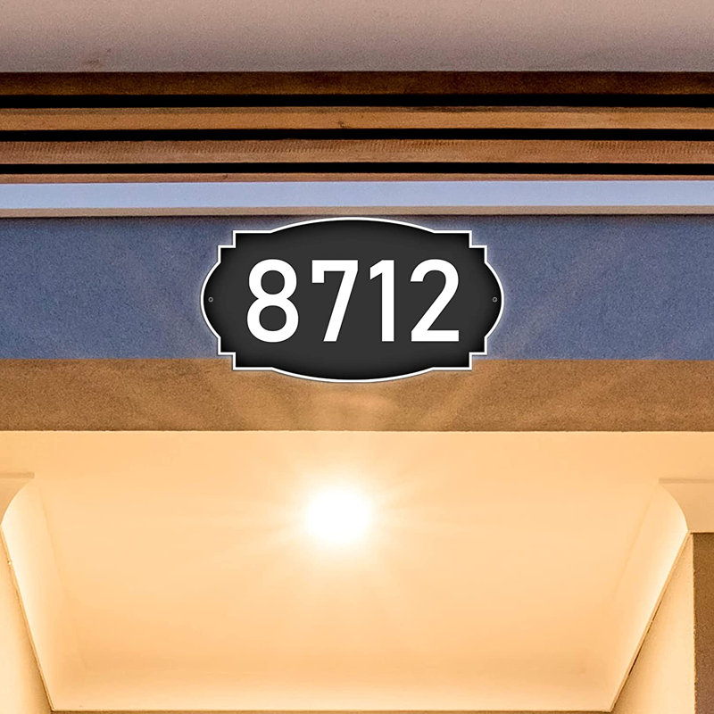 Plaque d'adresse sur 1 ligne, Blanc, Oui
