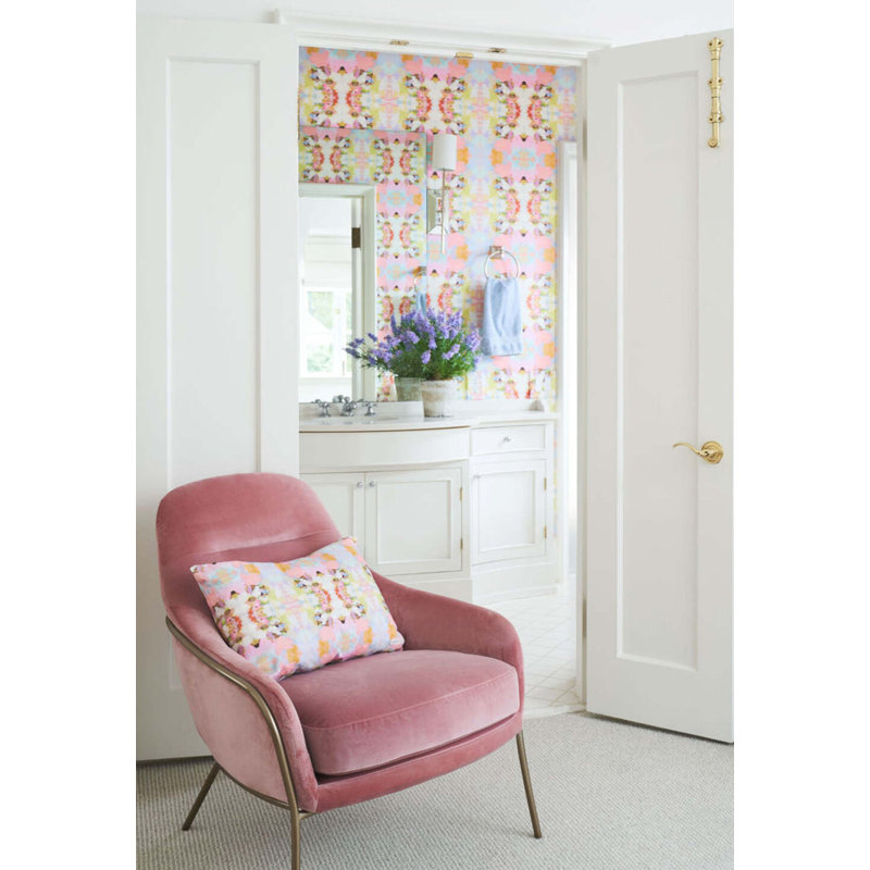 Brooke Avenue Pink Wallpaper, Grass Cloth