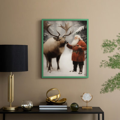 Art des Fêtes de Noël - série 2 - Cccxciii, reproduction encadrée - bois massif