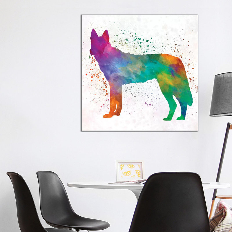 Czechoslovakian Wolfdog In Watercolour by Paul Rommer - Wrapped Canvas Painting, 93.98 cm H x 93.98 cm W
