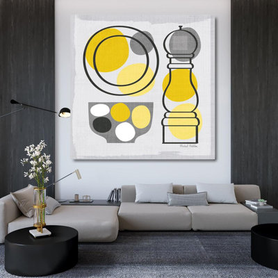Lark Manor Mullan, Michael Gallery Wrapped Canvas Art Titled: Modern Kitchen Square II Yellow