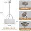 Luminaire suspendu tambour 5 lumières de style moderne pour entrée, salle à manger, chambre à coucher ou vestibule, îlot de cuisine, chaînes réglables Taiyanna-113842438