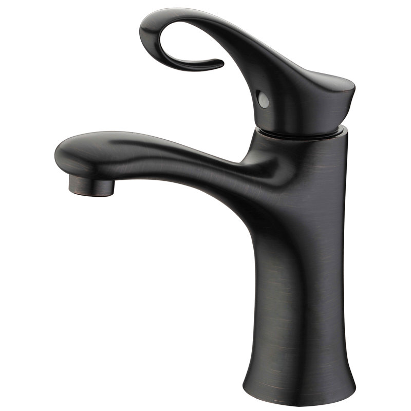 Single-Hole Single-handle Bathroom Faucet with Drain Assembly, Dark Brown
