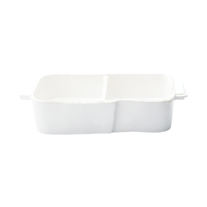 Lastra Handmade Stoneware Divided Serving Dish