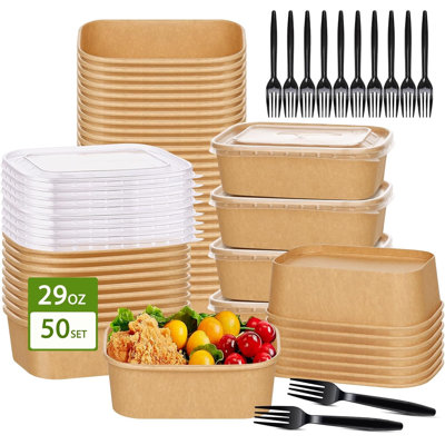 29 oz Contenant alimentaire en papier (ensemble de 50)