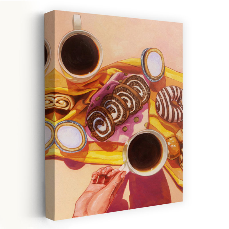 Art mural contemporain Sweet Treats And Coffee, H 60 po x l 40 po