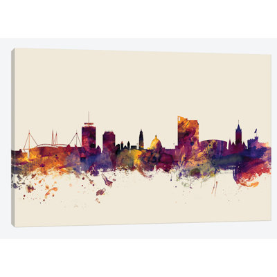 «Skyline Series»: Cardiff, Pays de Galles, Royaume-Uni, reproduction d'art sur toile tendue