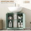 Meuble-lavabo de salle de bain, meuble-lavabo à 2 portes et tablette réglable, vert foncé
