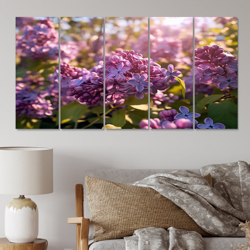 Ensemble de 5 décorations murales lilas