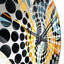 Futurisme rétro dans les vagues orange et bleues - Horloge murale abstraite-101233778
