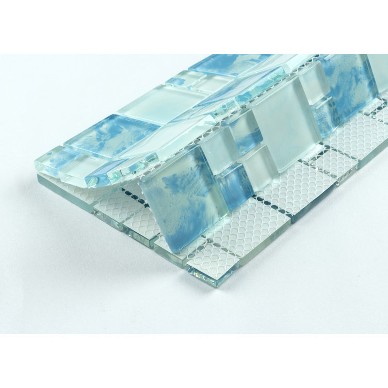 Carreau de mosaïque en verre piscine, Bleu pastel / bleu ciel