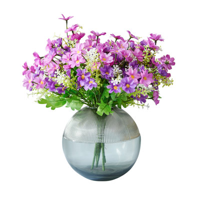 Arrangement de marguerites douces lilas et rosé - ensemble de 4 ou 6 grappes, fausses fleurs romantiques pour la table et la décoration murale
