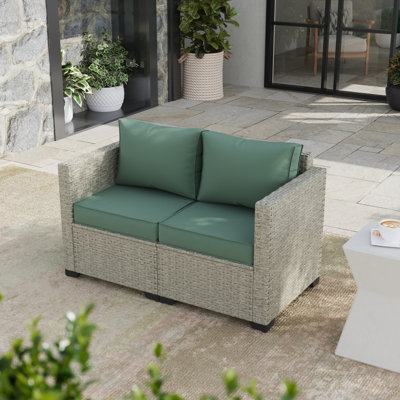 55.5'' Polyethylene (PE) Wicker Outdoor Patio Loveseat