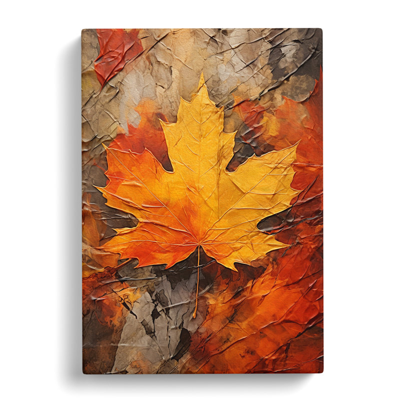 Leaf Expressionism Art No.3 - No Frame Print, 76cm H x 50cm W x 3cm D