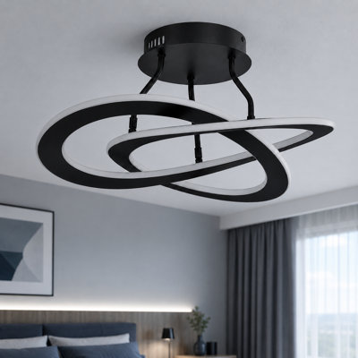 Plafonnier semi-encastré à intensité variable à 2 lumières DEL intégré 19,69 po Concord