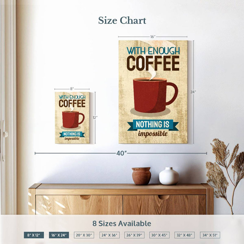 Tergel Enough Coffee, 12" H x 8" W