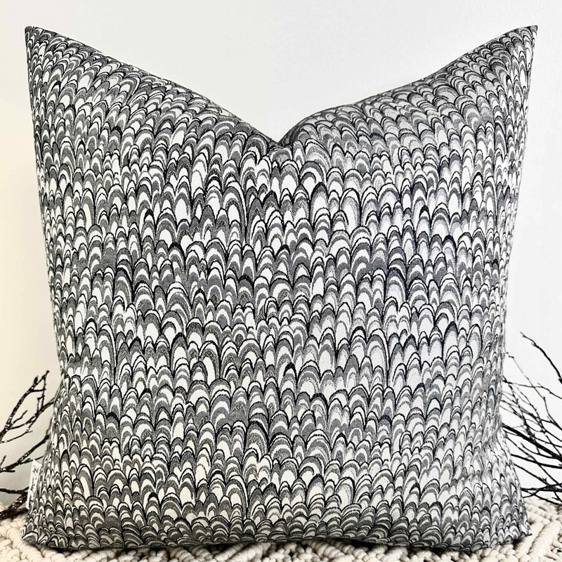 Abstract Square Throw Pillow Cover, Charcoal
