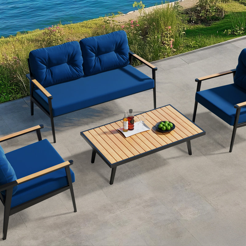 Outdoor 4'' Thick Loveseat Sofa Patio Furniture Cushions 46'' W X 26'' D Outdoor Couch Cushions Replacement Cushion Set Seat/Back Cushion (SOFA NOT INCLUDED)