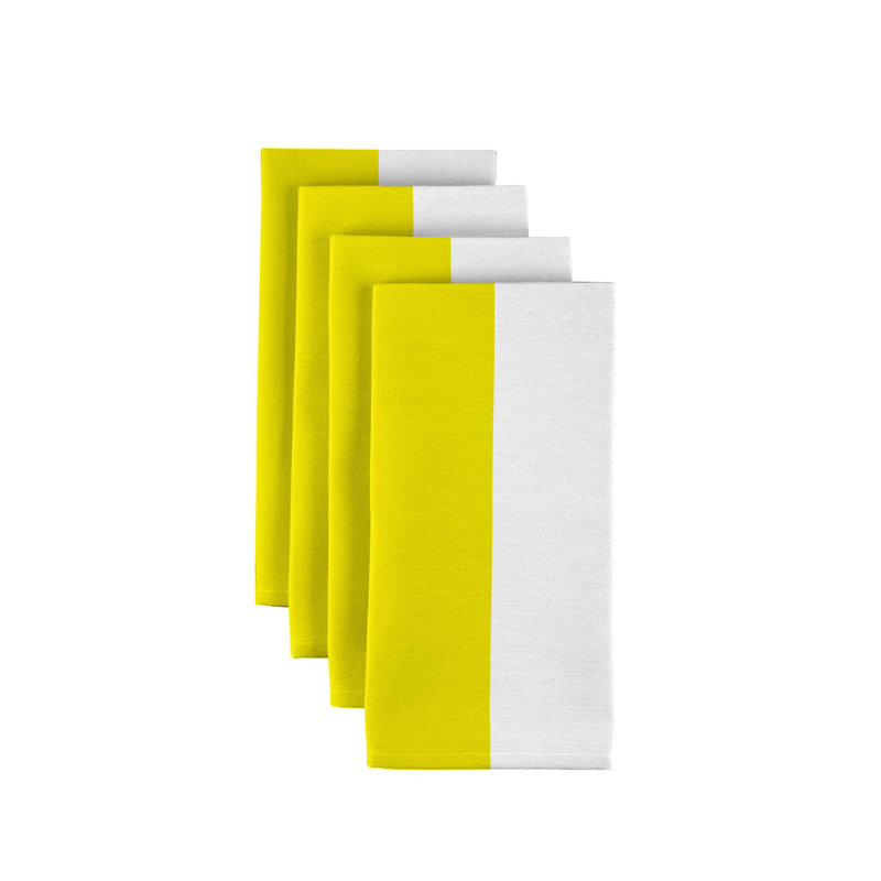 Cabana Polyester Striped Square Napkin, Yellow