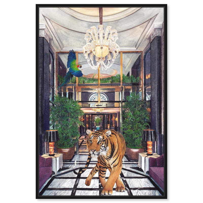 Peinture sur toile encadrée "Wild Couture - Floater", H 15 po x l 10 po, Cadre flottant noir