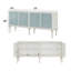 Armoire console Ansaldo blanc perle et argent scintillant