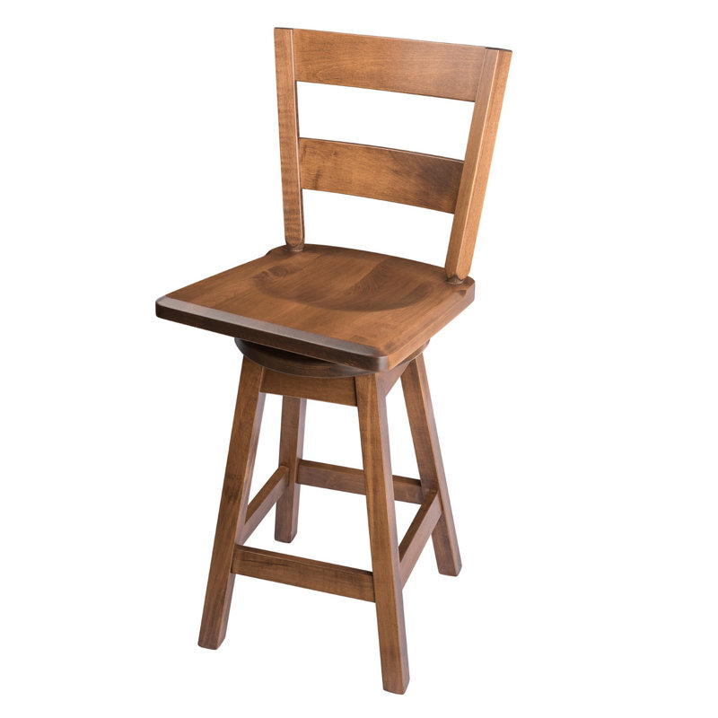 Caire Swivel Solid Wood Counter Stool, Cappuccino, Counter Stool (24" Seat Height)