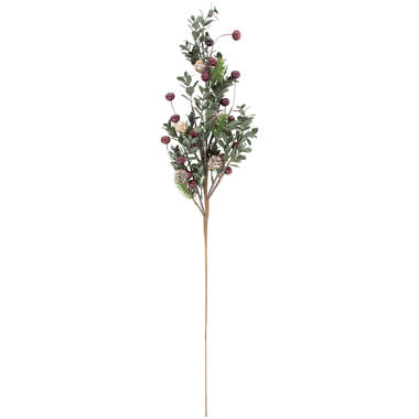 Auldhome Design- Frosted Red Berry Picks, Christmas Decor Greenery