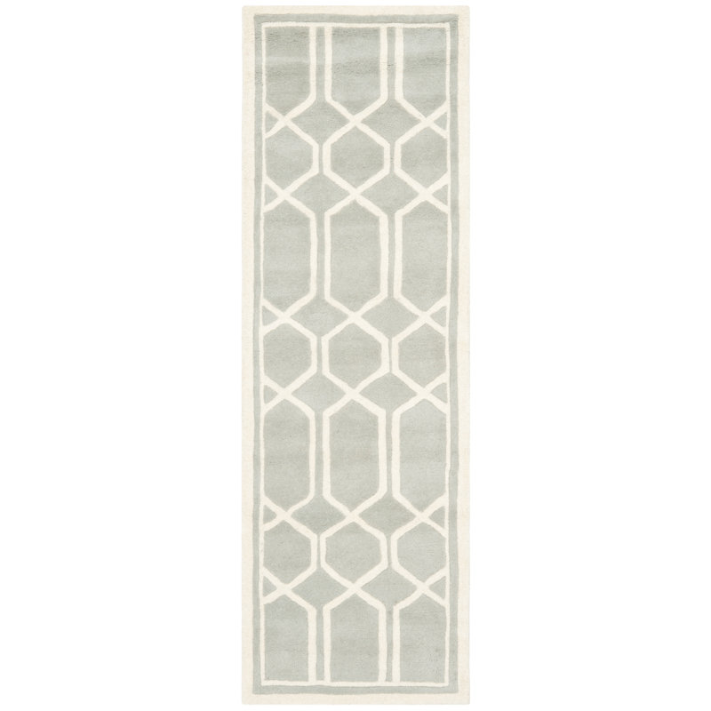 Swallow Hand Tufted Wool Geometric Rug, Runner 2'3" x 9'