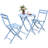 Foldable Patio Bistro Set, Outdoor Metal Table & Chairs - No Assembly Required, Waterproof & Space-Saving For Balcony, Garden, Terrace-913778924