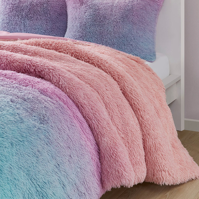 Literie , Édredon double / grand + 2 taies décoratives sta, Mauve multicolore