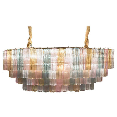Lustre ovale clair Mid-Century