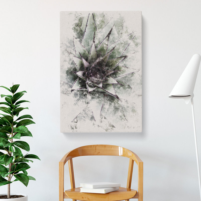 The Succulent Plant Watercolour - Wrapped Canvas, 76cm H x 50cm W x 3cm D