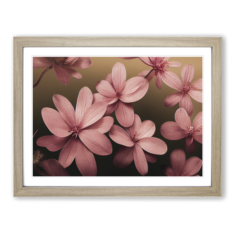 Dazzling Flowers - Framed Print, 25cm H x 34cm W x 2cm D, Oak