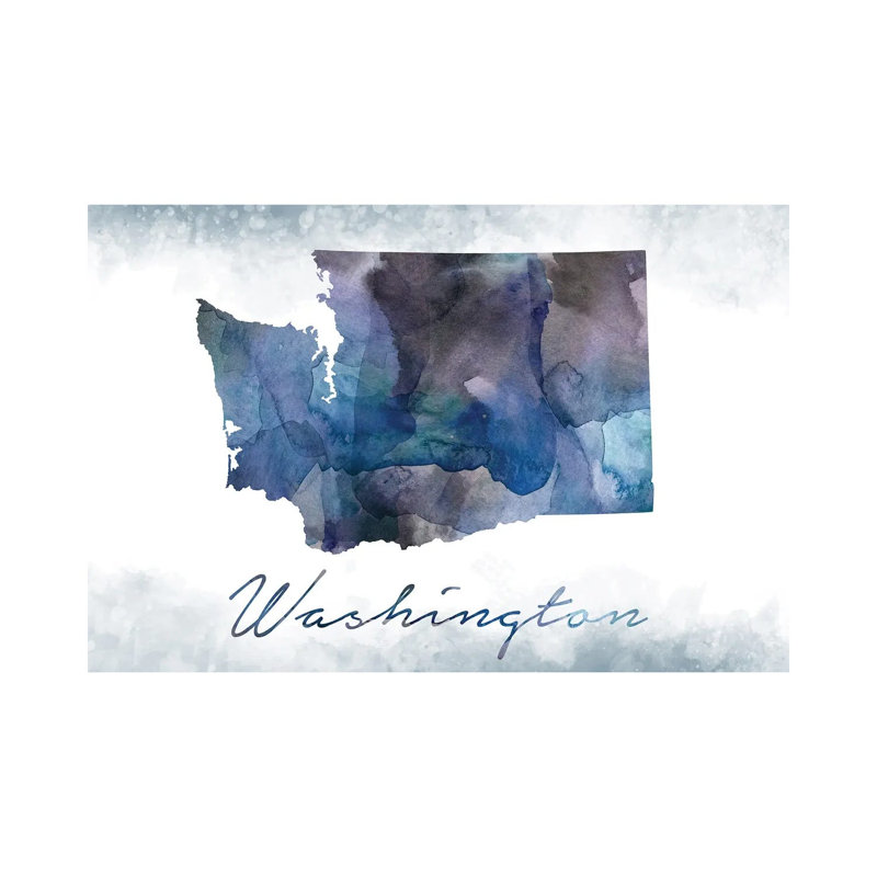 Washington State Bluish - Wrapped Canvas Print, 20.32cm H x 30.48cm W