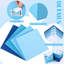 Boîtes de rangement décoratives 4 pièces avec couvercles, boîtes de rangement en papier empilables avec porte-étiquettes, boîtes à souvenirs avec souvenirs photo pour organisateur de classeur de bureau personnel (dégradé bleu)