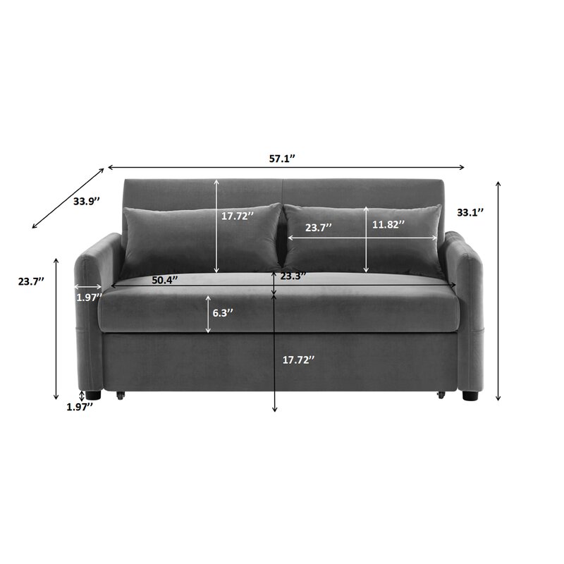 Mercury Row® Rooker 57.1'' Upholstered Sofa & Reviews | Wayfair