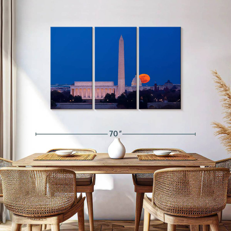 Sirécis récolte lune sur Washington DC, H 36 po x l 57 po