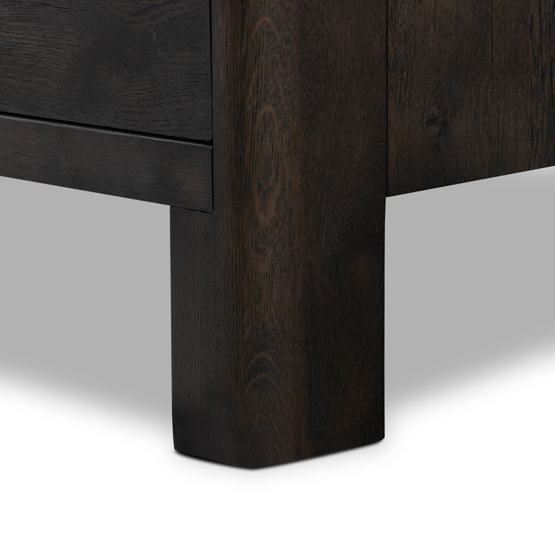 Noeline 6 Drawer Dresser-Worn Oak, Smoked Black Oak
