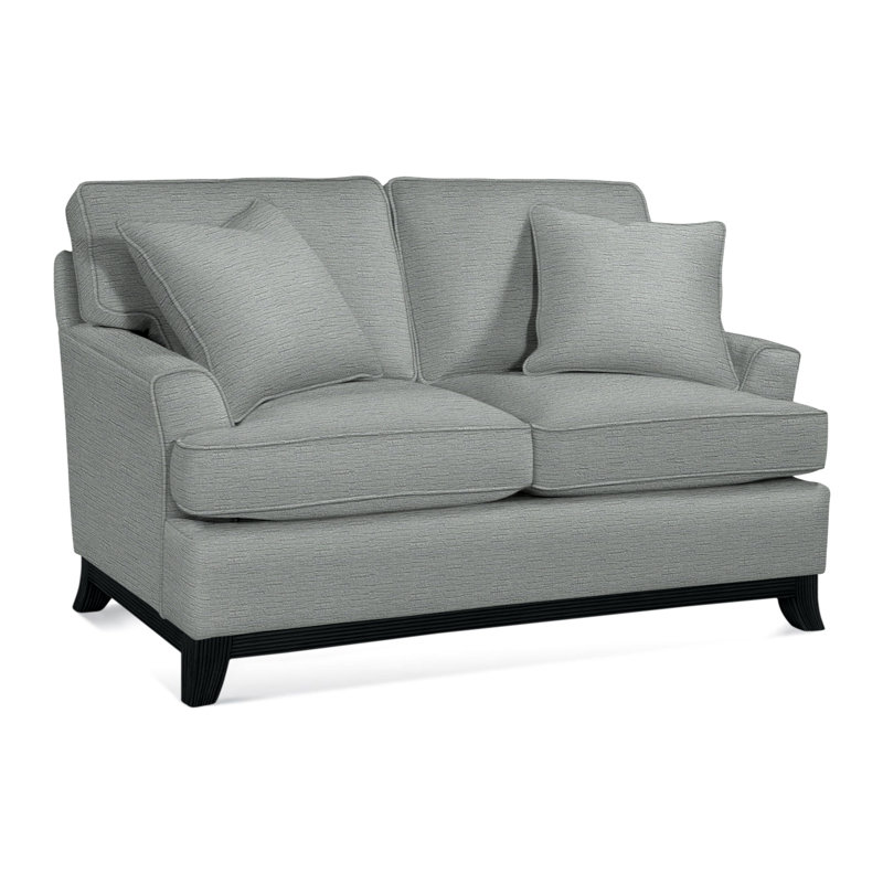Oaks Way Loveseat, White Performance Fabric; 0851-94, Black Finish