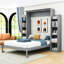 Lit escamotable Dannen avec lumières DEL et tablettes réglables-990475736-995764982